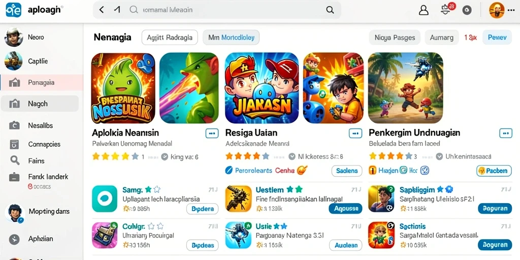 Tangkapan layar dengan tampilan menu utama aplikasi.