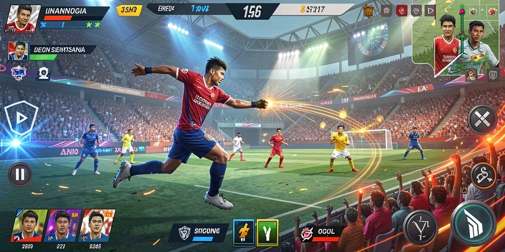 Screenshot menampilkan level pertama dengan grafis yang memukau.