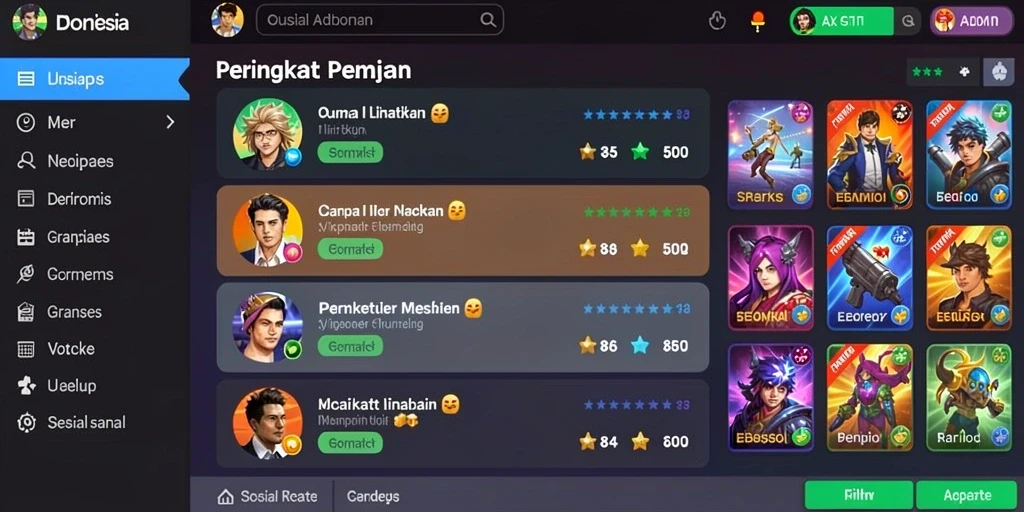 Tampilan karakter utama dengan latar belakang yang cerah.